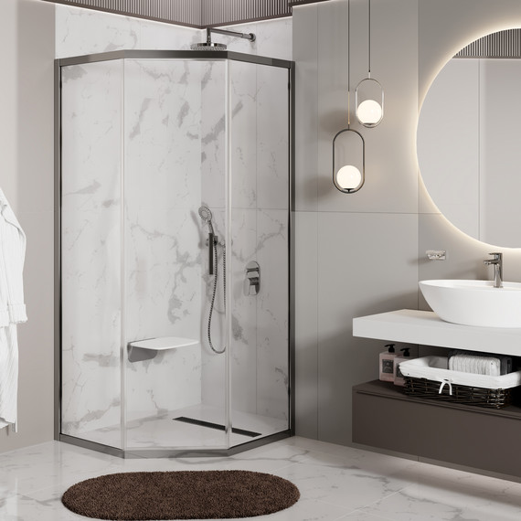 Душевое ограждение WasserKraft Naab 90x90 см 86S11 (стекло 8 мм), хром/прозрачное - фото 4