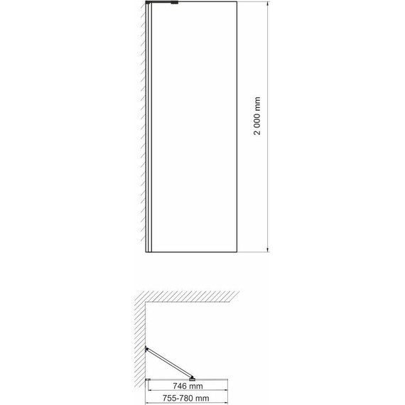 Душевая перегородка WasserKraft Aller 80 см 10H06-RP80 Fixed (стекло 8 мм), хром/прозрачное - фото, картинка 3 Душевая перегородка WasserKraft Aller 80 см 10H06-RP80 Fixed (стекло 8 мм), хром/прозрачное - фото 3