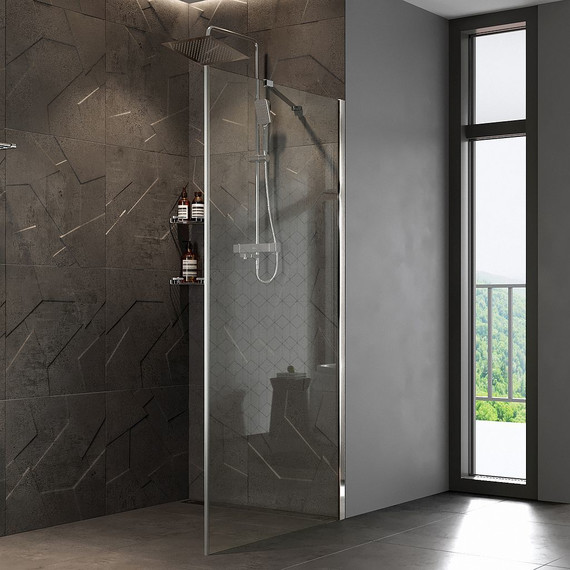 Душевая перегородка WasserKraft Aller 100 см 10H10-RP100 Fixed (стекло 8 мм), хром/прозрачное - фото 2