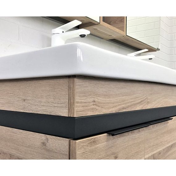 Тумба подвесная с раковиной Comforty Дуэт 125 см, дуб натуральный - фото 7