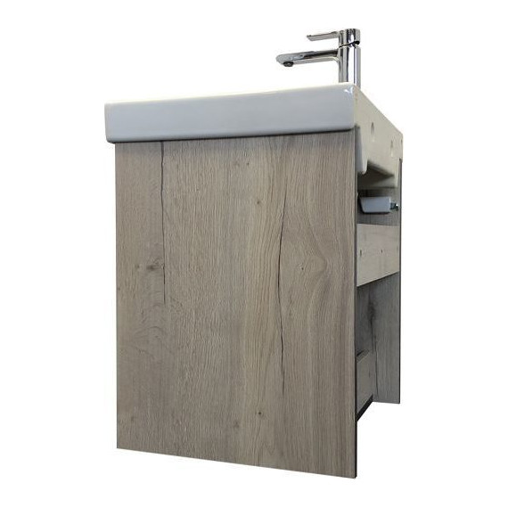 Тумба подвесная с раковиной Comforty Вена 55 см, дуб дымчатый - фото 10