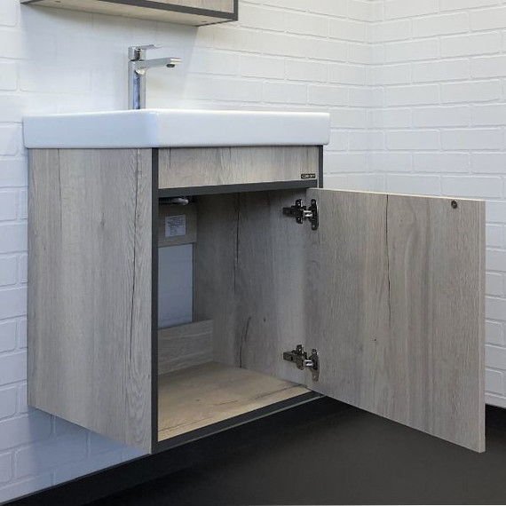 Тумба подвесная с раковиной Comforty Вена 55 см, дуб дымчатый - фото 7