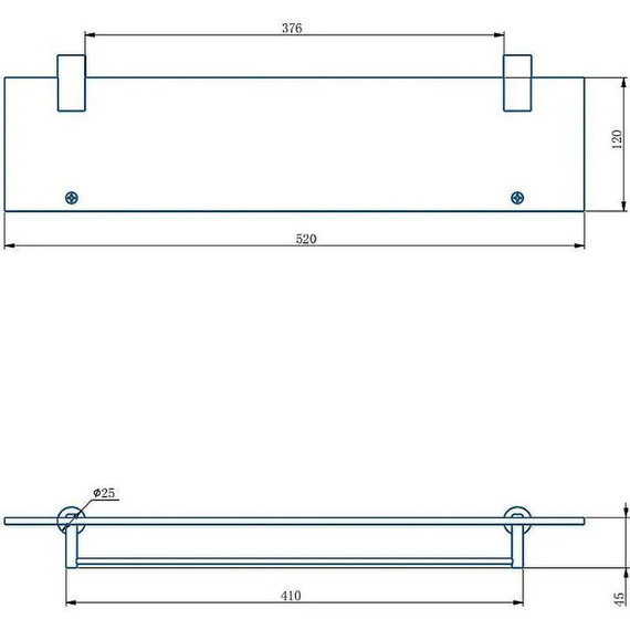 Cтеклянная полка Haiba 52 см HB8407-4, цвет бронза - фото 2