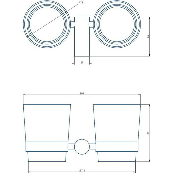 Двойной стакан для зубных щеток Haiba HB8408-4, цвет бронза - фото 2