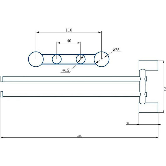 Держатель для полотенца Haiba HB8412-4, цвет бронза - фото 2