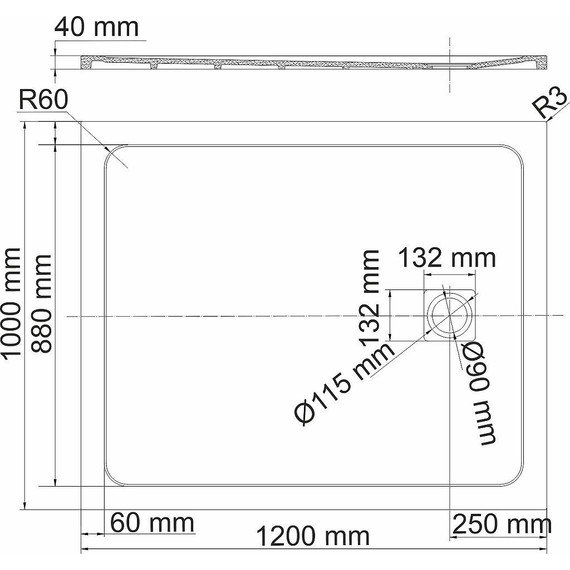Поддон каменный WasserKraft Neime 120х100 см 19T10, чёрный мрамор - фото, картинка 2 Поддон каменный WasserKraft Neime 120х100 см 19T10, чёрный мрамор - фото 2