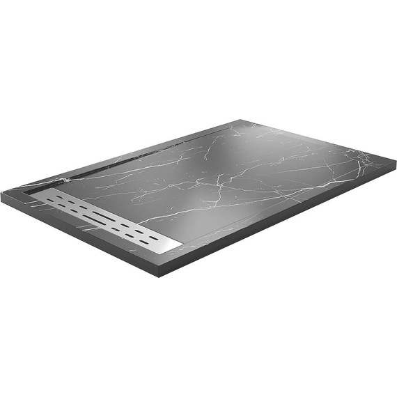 Поддон каменный WasserKraft Neime 140х90 см 19T36, чёрный мрамор - фото 