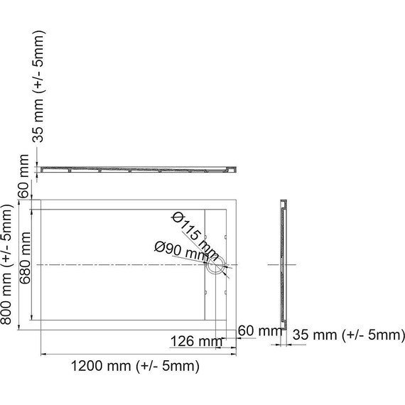 Поддон каменный WasserKraft Wiese 120х80 см 84T06, серый матовый - фото, картинка 2 Поддон каменный WasserKraft Wiese 120х80 см 84T06, серый матовый - фото 2