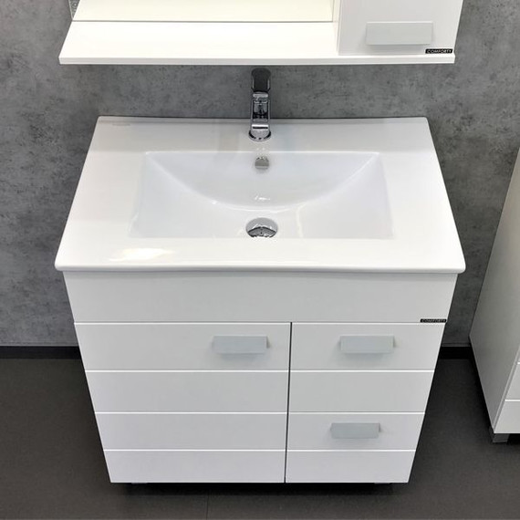 Тумба напольная с раковиной Comforty Модена M75 см, белый - фото 