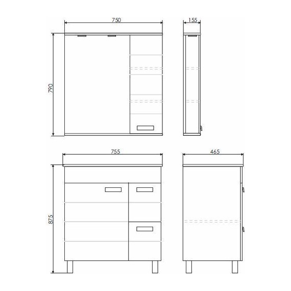 Тумба напольная с раковиной Comforty Модена M75 см, белый - фото 7