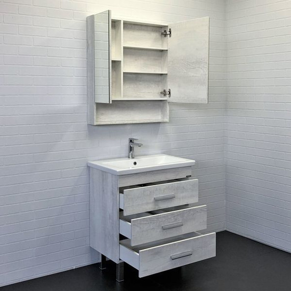 Тумба напольная с раковиной Comforty Никосия 70H 70 см, дуб белый - фото 9