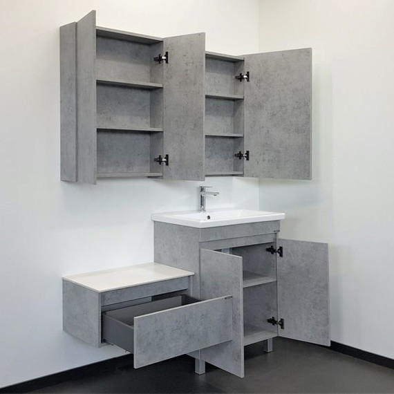 Тумба напольная с раковиной Comforty Осло 70НД 70 см, бетон светлый - фото 5