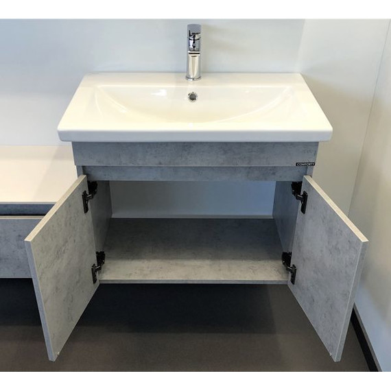 Тумба подвесная с раковиной Comforty Осло 70ПД 70 см, бетон светлый - фото 6