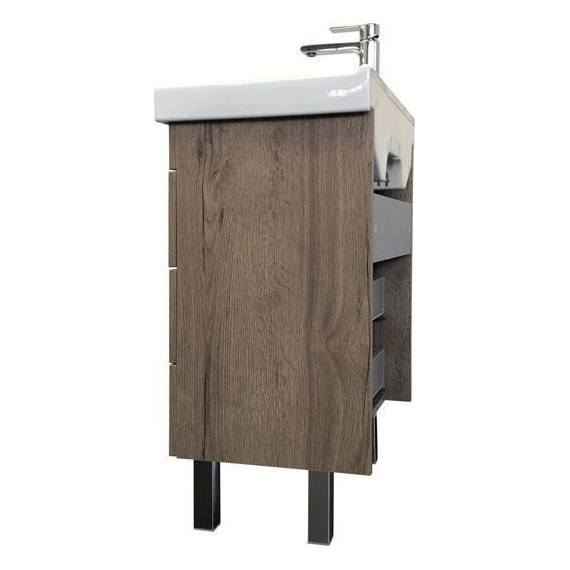 Тумба напольная с раковиной Comforty Никосия 60H 60 см, дуб тёмный - фото 7