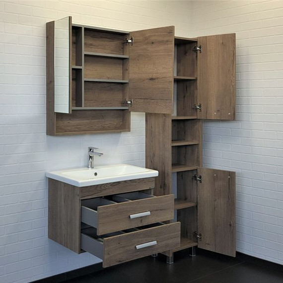 Тумба подвесная с раковиной Comforty Никосия 70П 70 см, дуб тёмный - фото, картинка 4 Тумба подвесная с раковиной Comforty Никосия 70П 70 см, дуб тёмный - фото 4