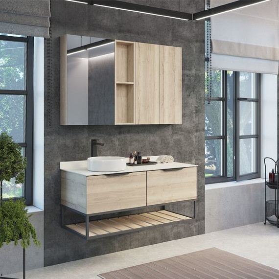 Тумба подвесная с раковиной Comforty Порто 120-1 см, дуб дымчатый - фото 3