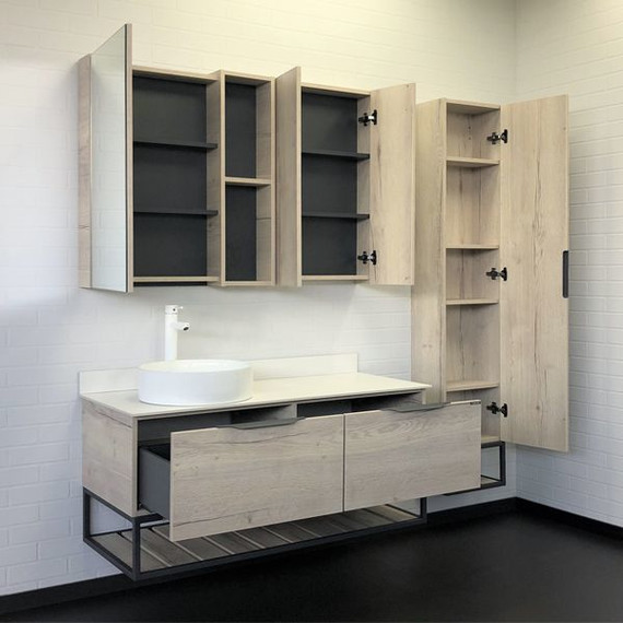 Тумба подвесная с раковиной Comforty Порто 120-1 см, дуб дымчатый - фото 5