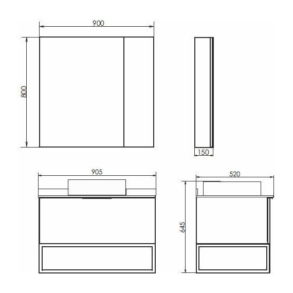 Тумба подвесная с раковиной Comforty Порто 90 см, дуб дымчатый - фото 9
