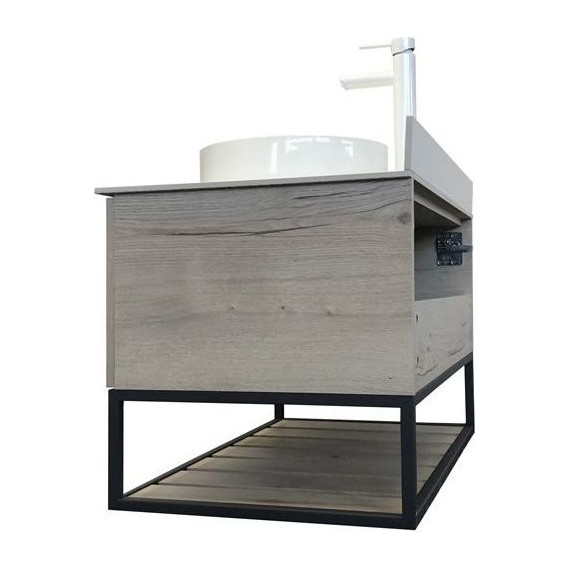 Тумба подвесная с раковиной Comforty Порто 90 см, дуб дымчатый - фото 3