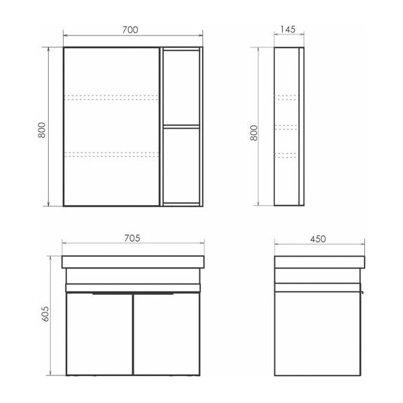 Тумба подвесная с раковиной Comforty Соло 70 см, дуб тёмно-коричневый - фото 8