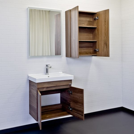 Тумба подвесная с раковиной Comforty Осло 60 см, дуб тёмно-коричневый - фото 4