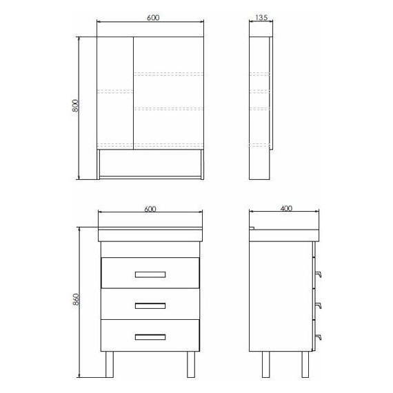 Тумба напольная с раковиной Comforty Никосия 60H 60 см, белый глянцевый - фото 6
