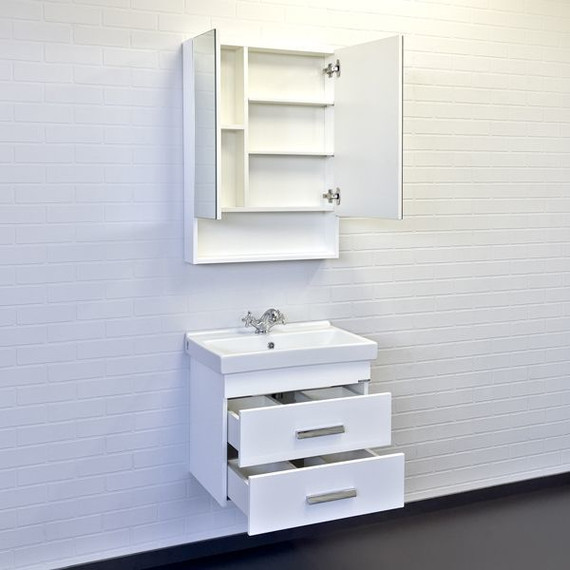 Тумба подвесная с раковиной Comforty Никосия 60П 60 см, белый глянцевый - фото, картинка 3 Тумба подвесная с раковиной Comforty Никосия 60П 60 см, белый глянцевый - фото 3