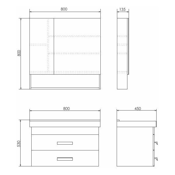 Тумба подвесная с раковиной Comforty Никосия 80П 80 см, белый глянцевый - фото 7