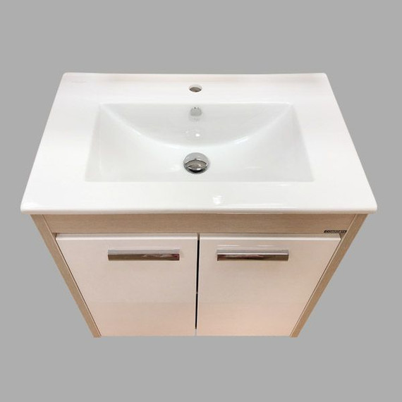 Тумба напольная с раковиной Comforty Тулуза 75 см, белый/сосна лоредо - фото 7