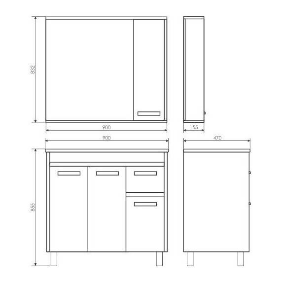 Тумба напольная с раковиной Comforty Тулуза 90 см, белый/сосна лоредо - фото 10