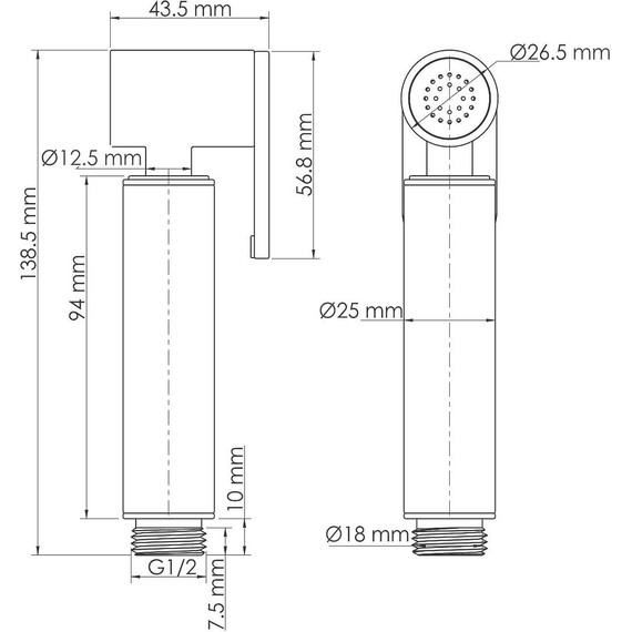 Гигиенический душ WasserKraft A232, белый - фото 2