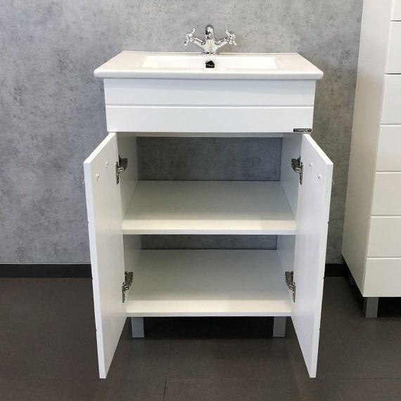 Тумба напольная с раковиной Comforty Модена M60 см, белый - фото 6