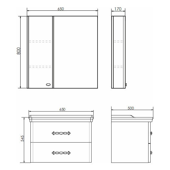 Тумба подвесная с раковиной Comforty Неаполь 65 см, белый - фото 9
