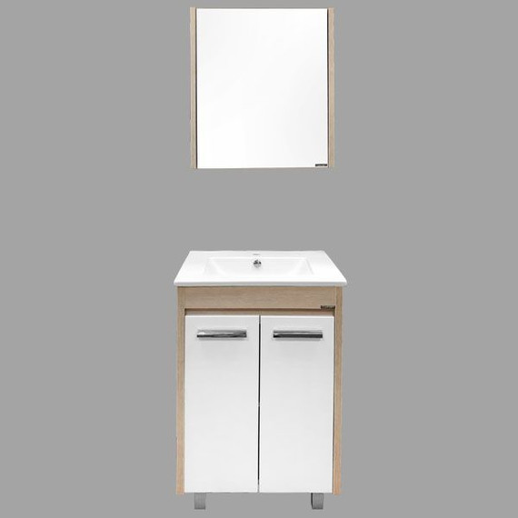 Тумба напольная с раковиной Comforty Тулуза 60D см, белый/сосна лоредо - фото 3