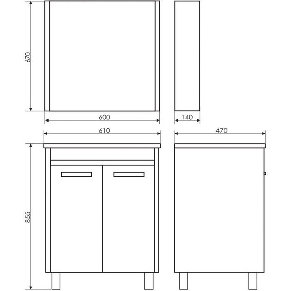 Тумба напольная с раковиной Comforty Тулуза 60D см, белый/сосна лоредо - фото 7