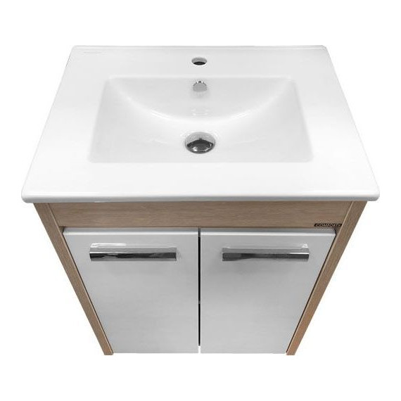 Тумба напольная с раковиной Comforty Тулуза 60D см, белый/сосна лоредо - фото 6