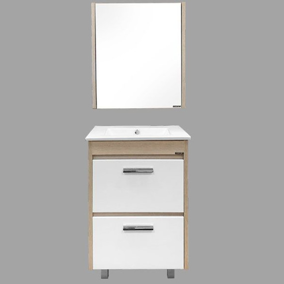 Тумба напольная с раковиной Comforty Тулуза 60 см, белый/сосна лоредо - фото, картинка 3 Тумба напольная с раковиной Comforty Тулуза 60 см, белый/сосна лоредо - фото 3