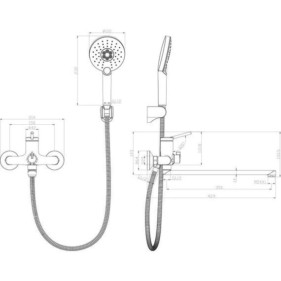 Смеситель для ванны Lemark Minima LM3851C - фото 5