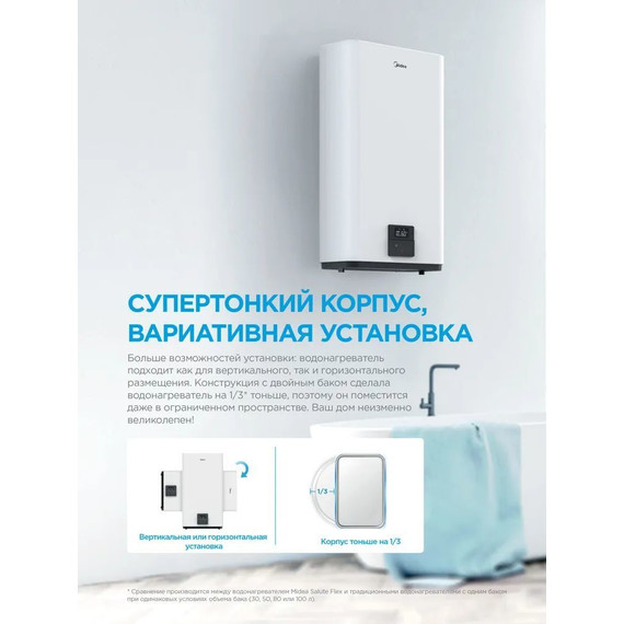 Бойлер электрический Midea MWH-8020-FED на 80 л. с Wi-Fi 4627121258248 - фото 6