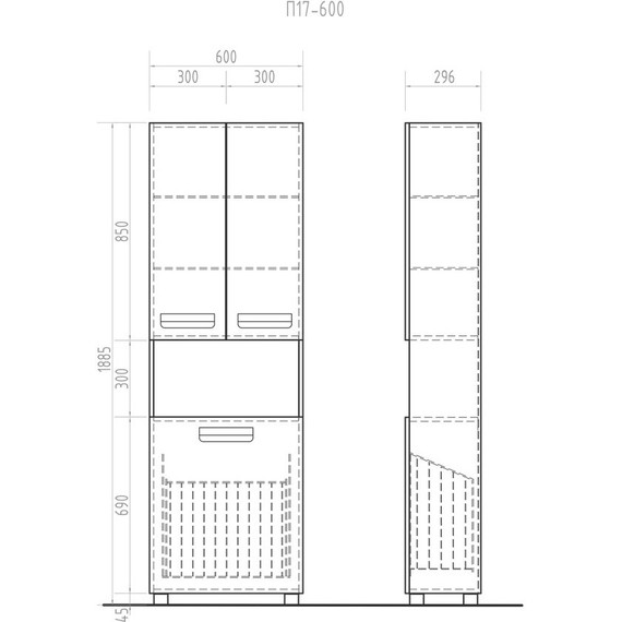 Пенал напольный Vigo Plaza 60 см pn.PLA.60 - фото 8