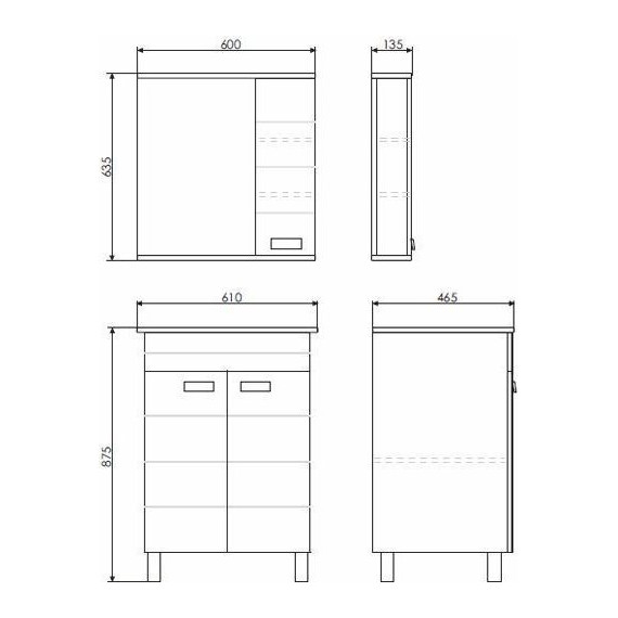 Зеркало-шкаф Comforty Модена М-60 см, белый матовый - фото 5