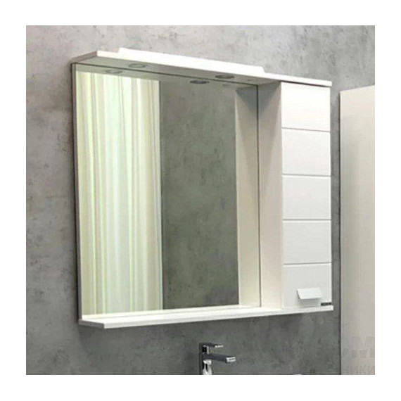 Зеркало-шкаф Comforty Модена М-90 см, белый матовый - фото 