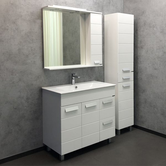 Зеркало-шкаф Comforty Модена М-90 см, белый матовый - фото 3