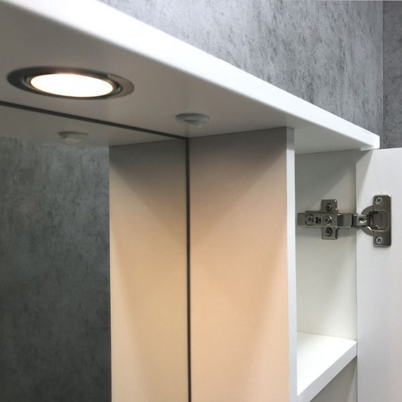 Зеркало-шкаф Comforty Модена М-90 см, белый матовый - фото 5