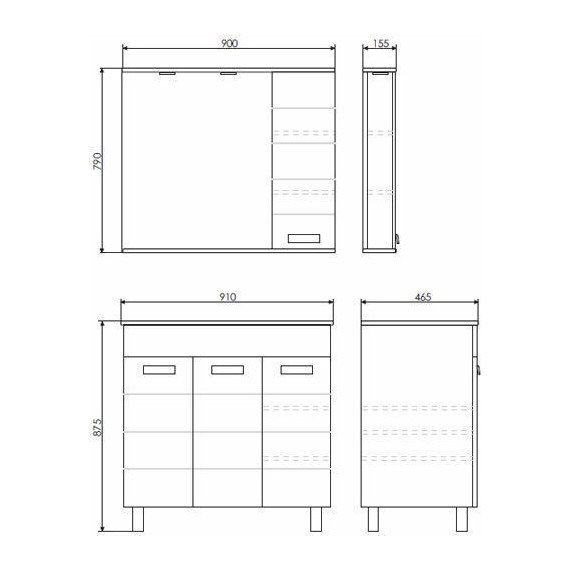 Зеркало-шкаф Comforty Модена М-90 см, белый матовый - фото 6