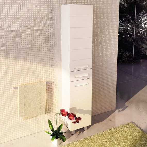 Пенал напольный Comforty Модена 35 см, белый матовый - фото 5