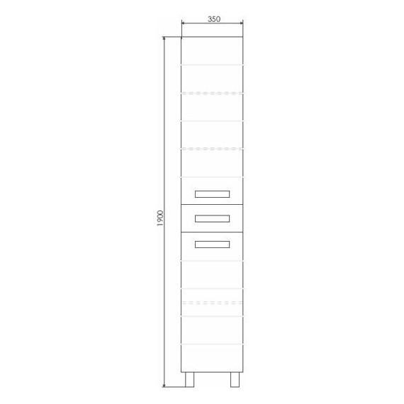 Пенал напольный Comforty Модена 35 см, белый матовый - фото 7