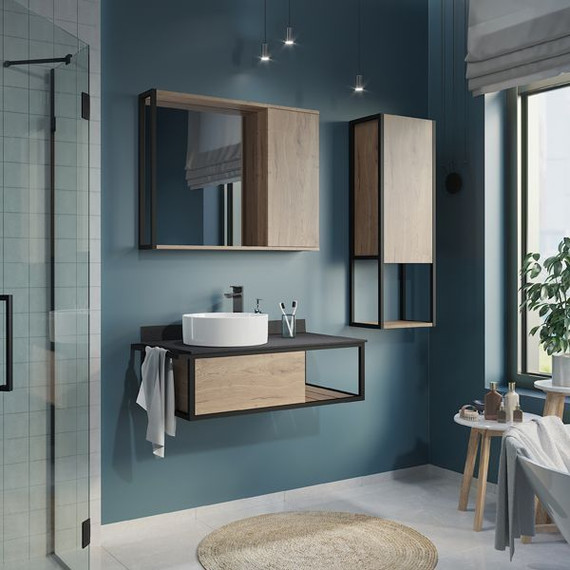 Пенал подвесной Comforty Лиссабон 40 см, дуб тёмный - фото 3