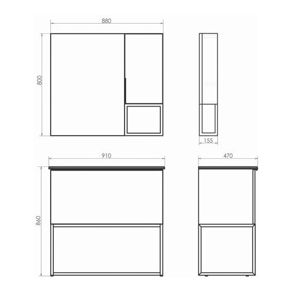 Зеркало-шкаф Comforty Равенна 90 см, дуб тёмно-коричневый - фото 7