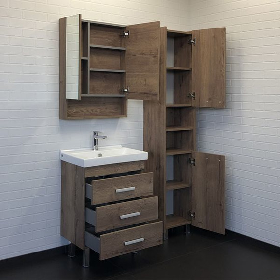 Зеркало-шкаф Comforty Никосия 60 см, дуб тёмный - фото 3